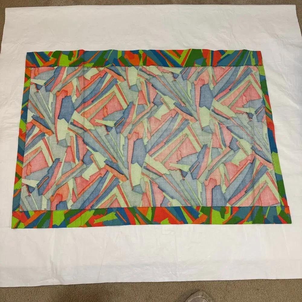 Bright Funky Abstract Geometric Curtain Panels 29x40